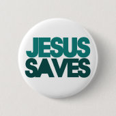 Jesus Saves Ronde Button 5,7 Cm (Voorkant)