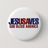 Jesus Saves Ronde Button 5,7 Cm (Voorkant)