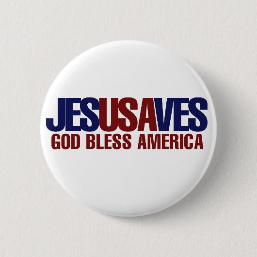 Jesus Saves Ronde Button 5,7 Cm (Voorkant)