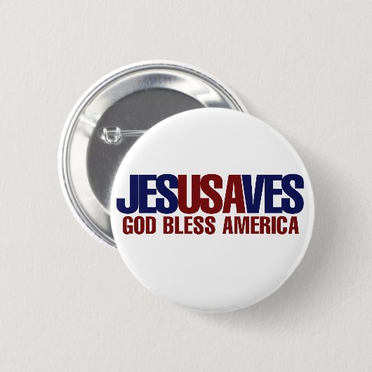 Jesus Saves Ronde Button 5,7 Cm (Voorkant /achterkant)