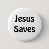 Jesus Saves Ronde Button 5,7 Cm (Voorkant)