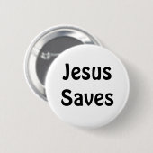 Jesus Saves Ronde Button 5,7 Cm (Voorkant /achterkant)