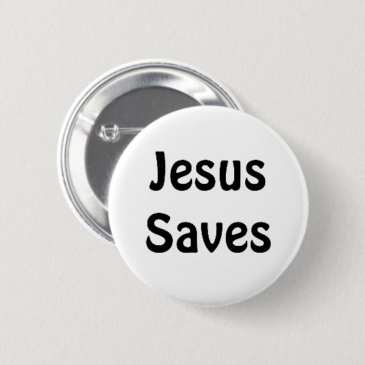 Jesus Saves Ronde Button 5,7 Cm (Voorkant /achterkant)
