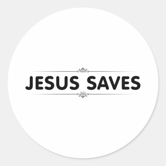Jesus Saves Ronde Sticker (Voorkant)
