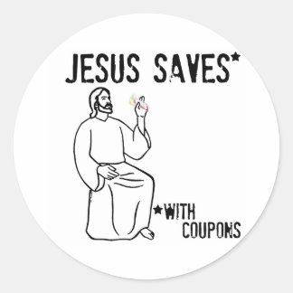 Jesus Saves Ronde Sticker