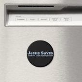 Jesus Saves Satire Magneet (Insitu (Vaatwasser))