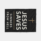 Jesus Saves Sinners From Hell Evangelistic Gospel  Fleece Deken (Voorkant (Horizontaal))