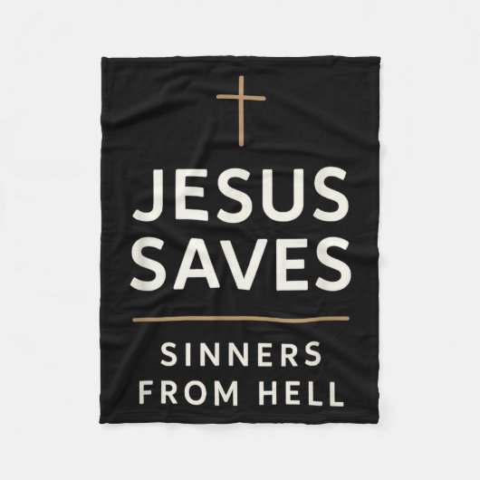 Jesus Saves Sinners From Hell Evangelistic Gospel  Fleece Deken (Voorkant)