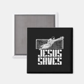 Jesus Saves Soccer Football Christian Goalie Goalk Magneet (Voorkant / Achterkant)