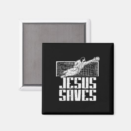 Jesus Saves Soccer Football Christian Goalie Goalk Magneet (Voorkant / Achterkant)