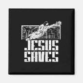 Jesus Saves Soccer Football Christian Goalie Goalk Magneet (Voorkant)