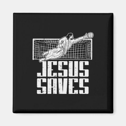 Jesus Saves Soccer Football Christian Goalie Goalk Magneet (Voorkant)