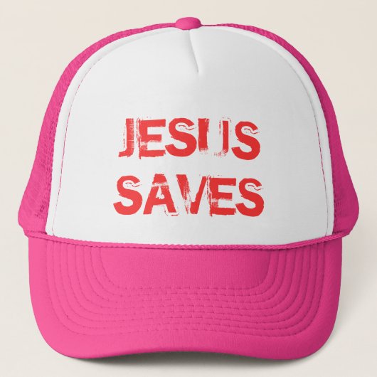 JESUS SAVES TRUCKER HAT PET (Voorkant)