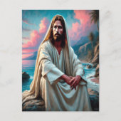 Jesus Savior beroemd gemaakt door Shore in Quiet R Briefkaart (Voorkant)