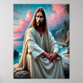 Jesus Savior beroemd gemaakt door Shore in Quiet R Poster (Voorkant)
