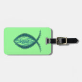 Jesus Savior Christelijk Fish Symbool Bagagelabel (Voorkant horizontaal)