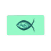 Jesus Savior Christelijk Fish Symbool Etiket (Voorkant)