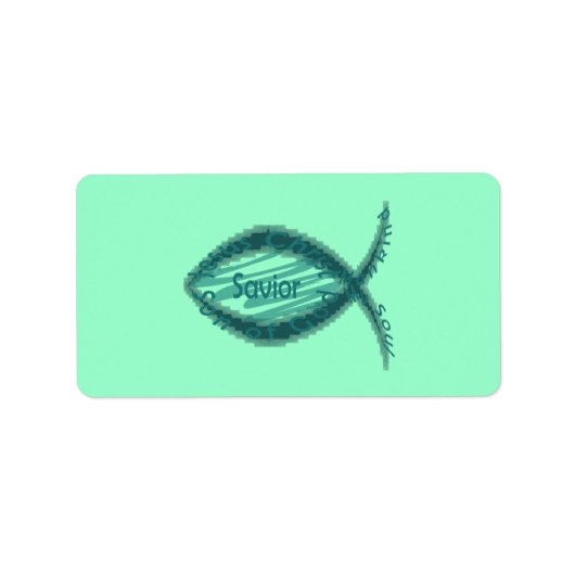 Jesus Savior Christelijk Fish Symbool Etiket (Voorkant)