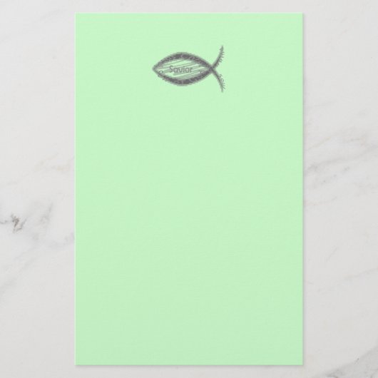 Jesus Savior Fish Symbool Briefpapier (Voorkant)