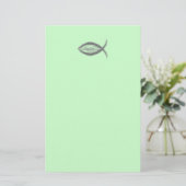 Jesus Savior Fish Symbool Briefpapier (Staand voorkant)