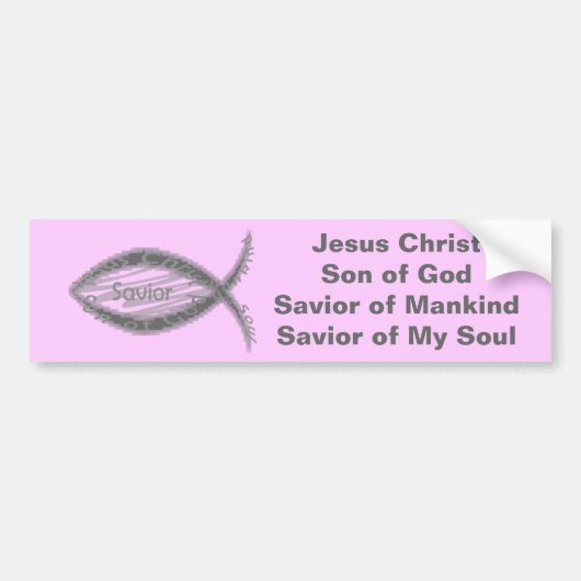 Jesus Savior Fish Symbool Bumpersticker (Voorkant)