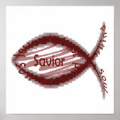 Jesus Savior Fish Symbool Poster (Voorkant)