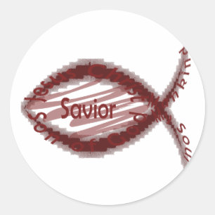 Jesus Savior Fish Symbool Ronde Sticker