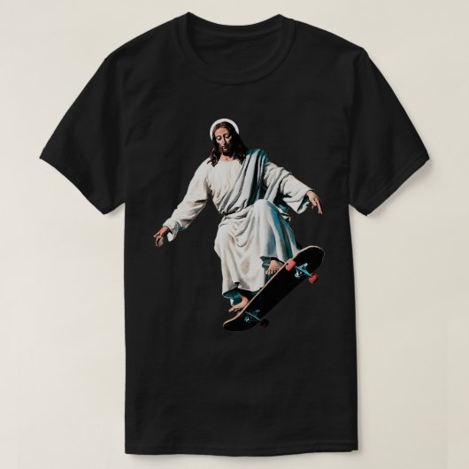Jesus Schaats Jesus Skateboard Jesus Skateboarden T-shirt (Design voorkant)