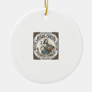 Jesus Schaken Strategie Symbool Jezus Schaken Stra Keramisch Ornament