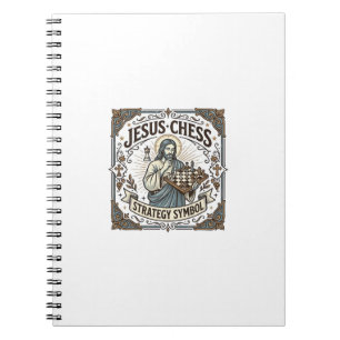 Jesus Schaken Strategie Symbool Jezus Schaken Stra Notitieboek