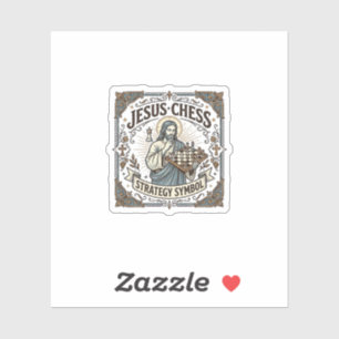 Jesus Schaken Strategie Symbool Jezus Schaken Stra Sticker