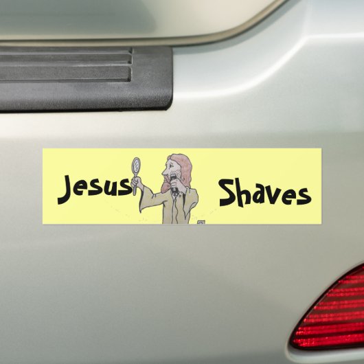 Jesus, scheert bumpersticker (Op auto)