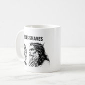 Jesus Scheert - Grappige Jezus Meme Koffiemok (Voorkant links)