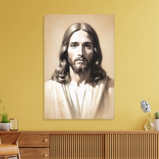 Jesus schets 6 canvas afdruk (Insitu (Woonkamer))