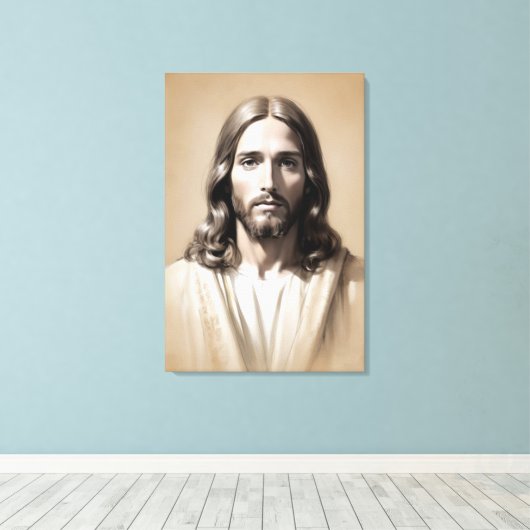 Jesus schets 6 canvas afdruk (Insitu (Houten vloer))