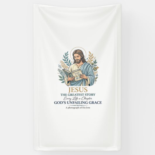 Jesus scrapbooking herinneringen bewaren Moeder Vi Spandoek (Verticaal)