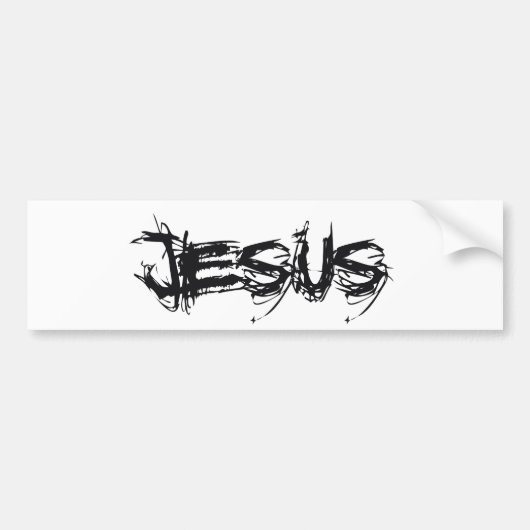 Jesus Scratch Noir Bumpersticker (Voorkant)