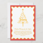 Jesus Script Christmas Tree Blessings Feestdagenkaart (Voorkant)