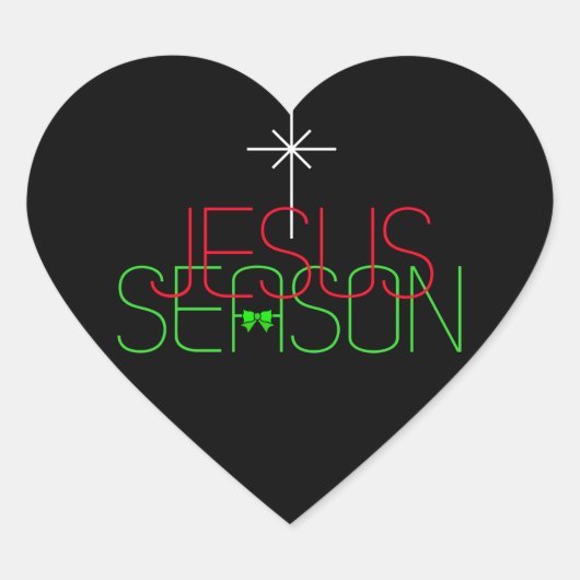 Jesus Season Hart Sticker (Voorkant)