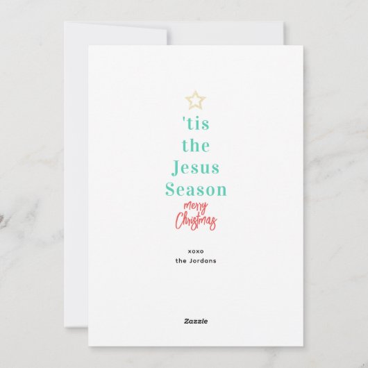 Jesus Season Kaart met Kerstmis (Achterkant)