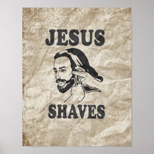 JESUS SHAVES POSTER (Voorkant)