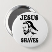 JESUS SHAVES RONDE BUTTON 4,0 CM (Voorkant /achterkant)