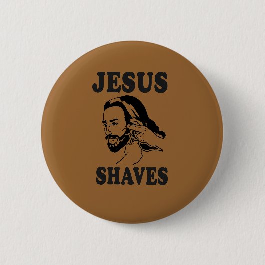 JESUS SHAVES RONDE BUTTON 5,7 CM (Voorkant)