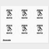 JESUS SHAVES RONDE STICKER (Vel)