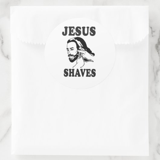JESUS SHAVES RONDE STICKER (Tas)