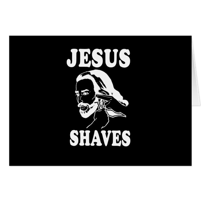 JESUS SHAVES T-shirt (Voorkant Horizontaal)