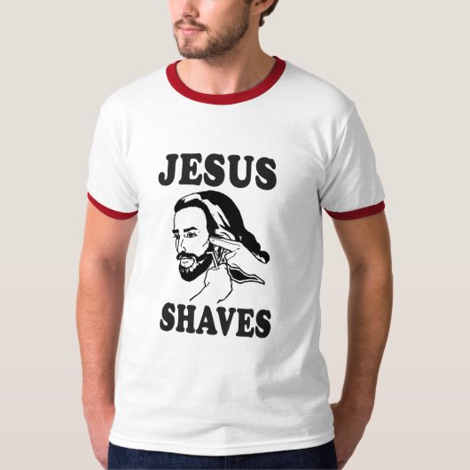 JESUS SHAVES T-SHIRT (Voorkant)