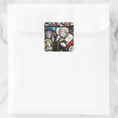 Jesus Shepherd Glas in lood Kunst Vierkante Sticker (Tas)