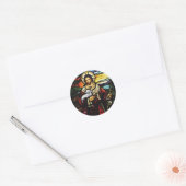 Jesus Shepherd met zijn Sheep Ronde Sticker (Envelop)