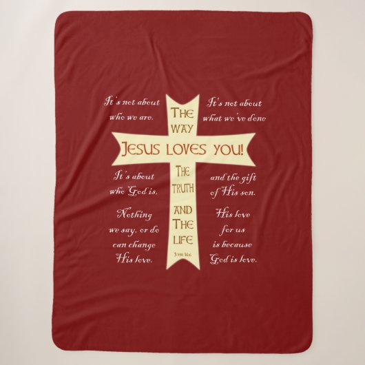 Jesus Sherpa Blanket - Rood Deken (Voorkant)